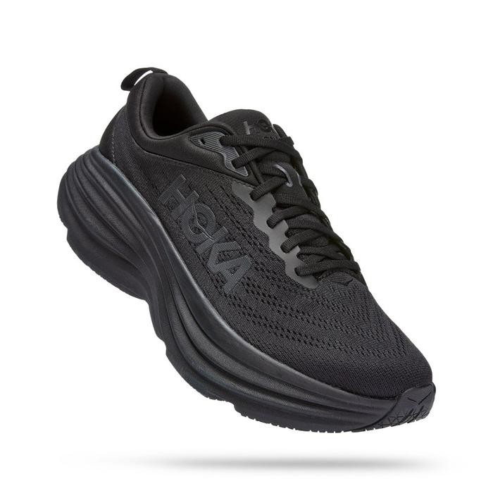 Hoka Bondi 8 Mens Road Running Shoes - Black / Black