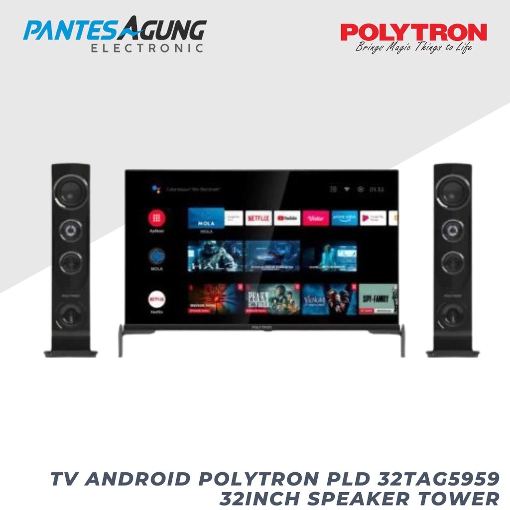 LED TV 32 Inch Polytron HD Ready GOOGLE TV Tower Speaker PLD-32TG9055 SPEAKER TOWER