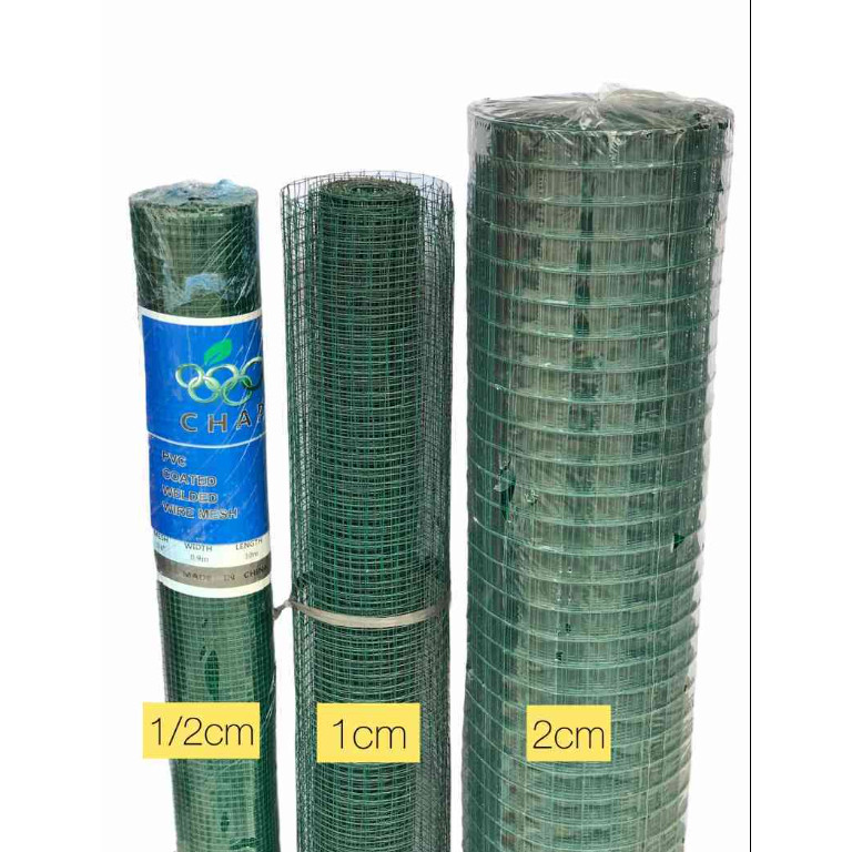 Kawat Ram Loket PVC Hijau 1/4, 3/4, 1/2 & 1 in Roll Panjang +- 10 Meter - Cocok untuk Kandang Ayam,