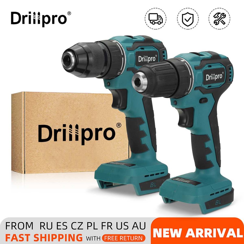 Drillpro Brushless Electric Screwdriver Hammer Drill 13Mm 10Mm 21+1 Torque Cordless Electric Drill