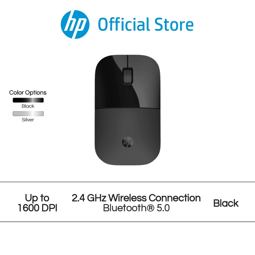 Mouse Dual HP Z3700 Black / Sliver / Up to 1600 DPI Windows 11 Windows 10 macOS Chrome OS Promo