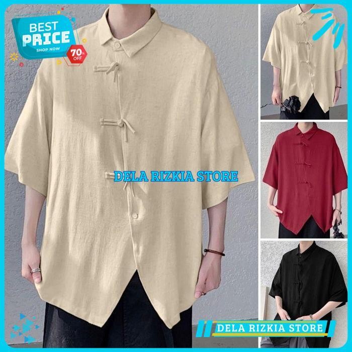 CHEONGSAM PRIA CRINCLE OVERSIZE TOYOBO HITAM PUTIH / CHEONGSAM PRIA CRINCLE OVERSIZE TOYOBO HITAM