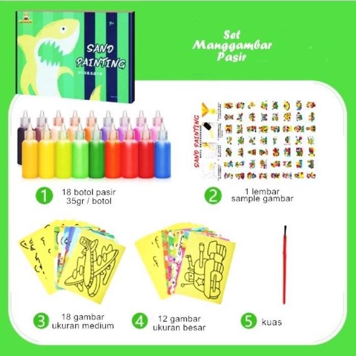 

Artemedia - Set Mewarnai Dengan Pasir Creative Painting Stiker Kreatif Gambar Cocok Untuk Kado Anak