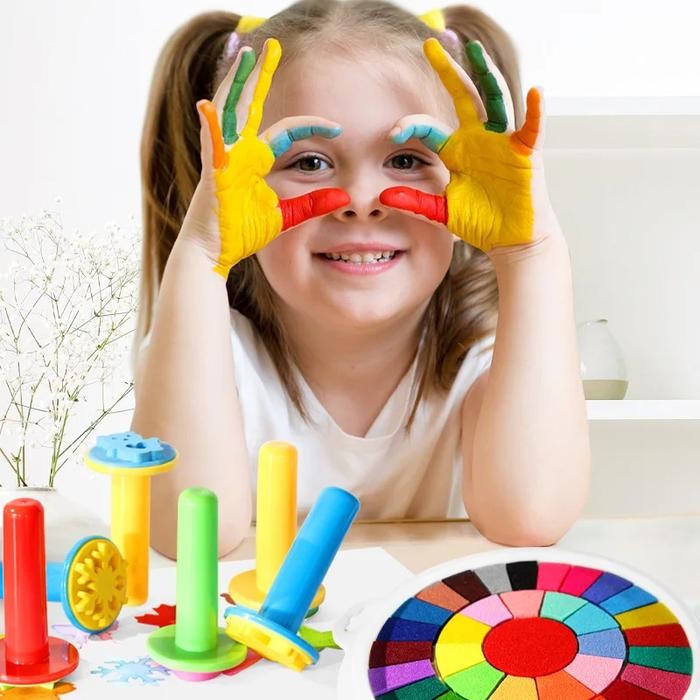 

Artemedia - 25 Warna Cap Tangan Finger Painting Anak Melukis Dengan Jari