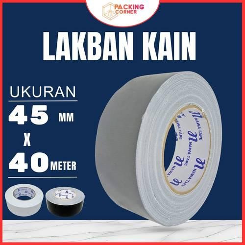 

Lakban Kain Cloth Tape Hitam Putih Abu Merah Kuning Hijau 45MM 40 Meter 40M Lakban Linen Lantai