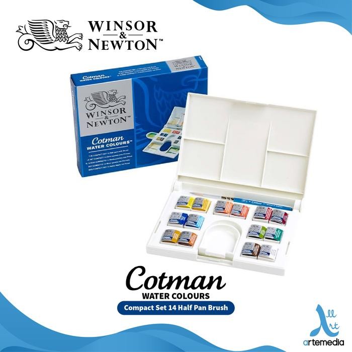 

Artemedia - Cat Air Winsor & Newton Cotman Watercolor 14 Half Pan Compact Box