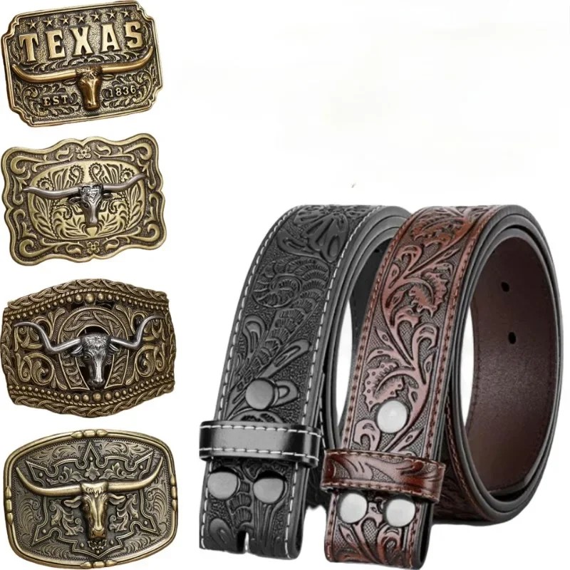Western Cowboy Belt Buckle Zinc Alloy Retro Belt Buckle Fashion Women Men Belt Buckle Accessories