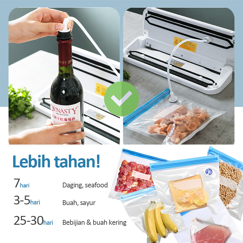 Mukava Portable Food Vacuum Sealer - VM2 Vakum Makanan Portable Untuk Makanan Basah dan Kering VM2