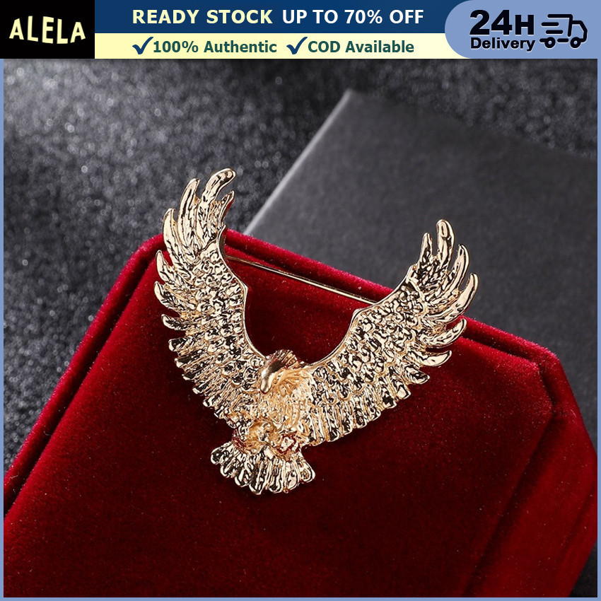 Pin Elang Bros Bentuk Burung Elang Eagle Garuda Warna Gold Silver Aksesoris Pin Jas