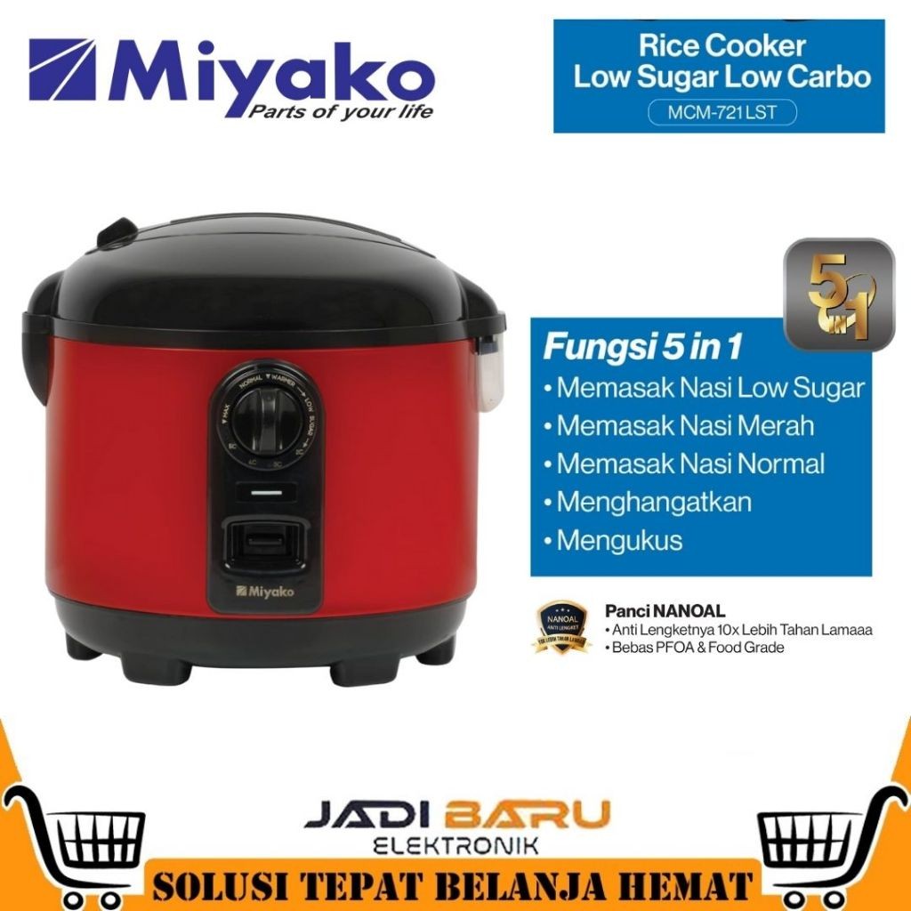 (READY COD) MAGIC COM / RICE COOKER MIYAKO MCM-721 LST / MCM721LST / MCM 721 LST LOW CARBO / LOW
