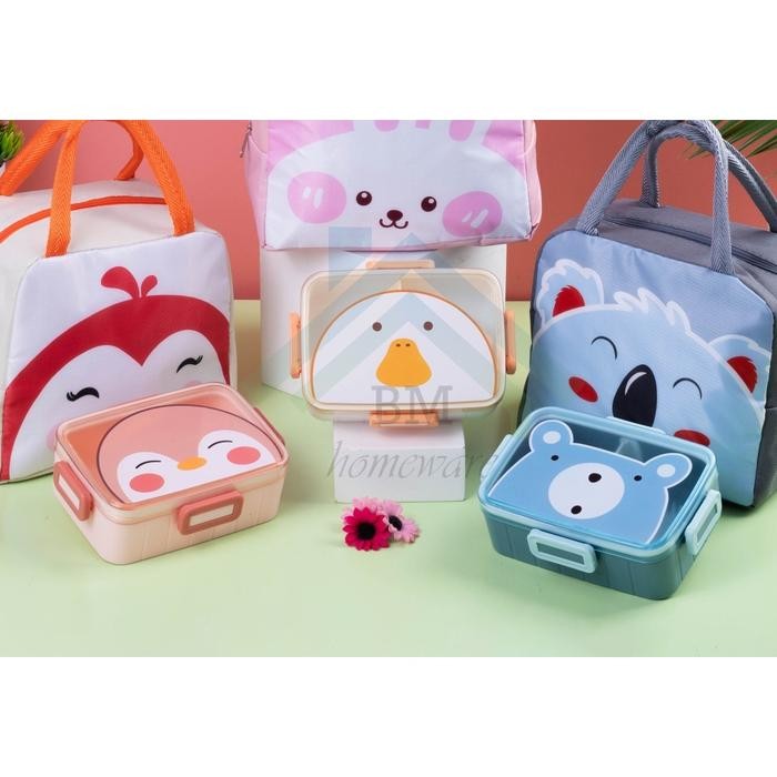 Miliki Segera Kotak Makan Bekal Karakter Lucu Set Tas Bekal 2In1 / Kotak Makan + Tas Bekal Rui914