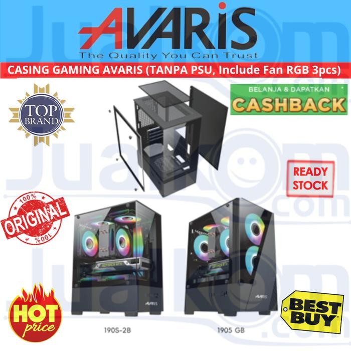 Casing Pc Gaming Case Avaris Free 3 Fan Rgb