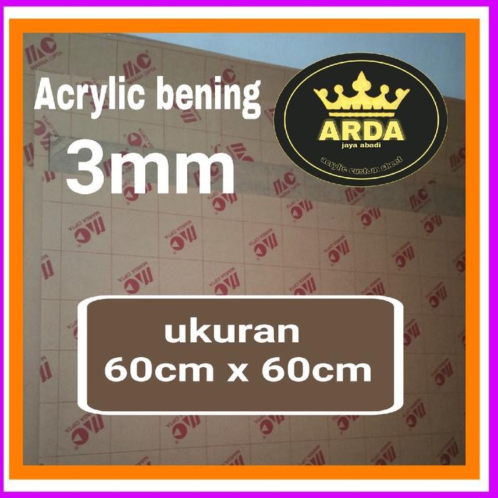 

Akrilik 3mm bening 60 x 60 lembaran / Akrilik bening 3mm marga cipta /acrylic clear ready stok /