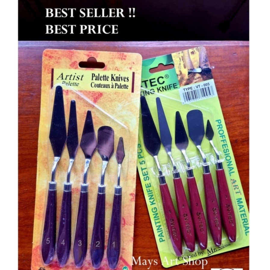 

[5 Pcs] Painting Knife Set Isi 5 / Pisau Palet Lukis / Paint Knife Merk Artist Palette / V-Tec