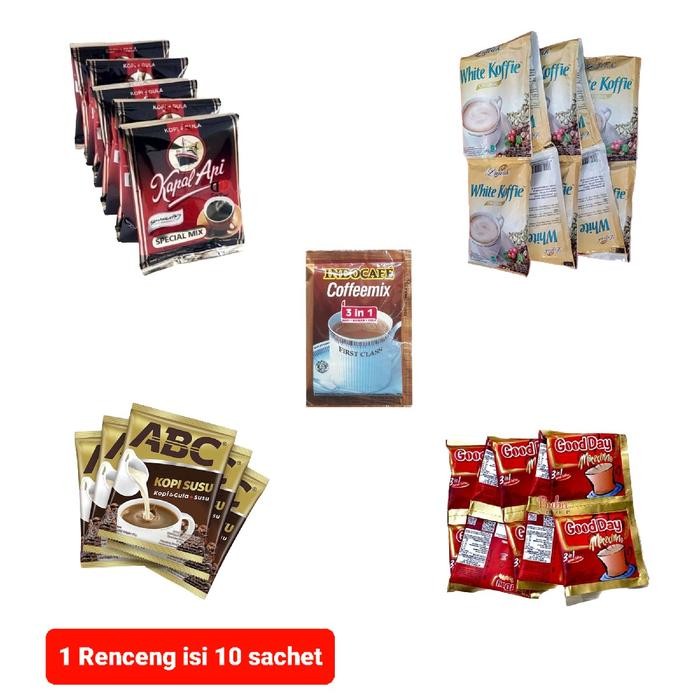 

1 Renceng Kopi Instan Kapal api / Abc Susu / Luwak / Good day / Coffeemix