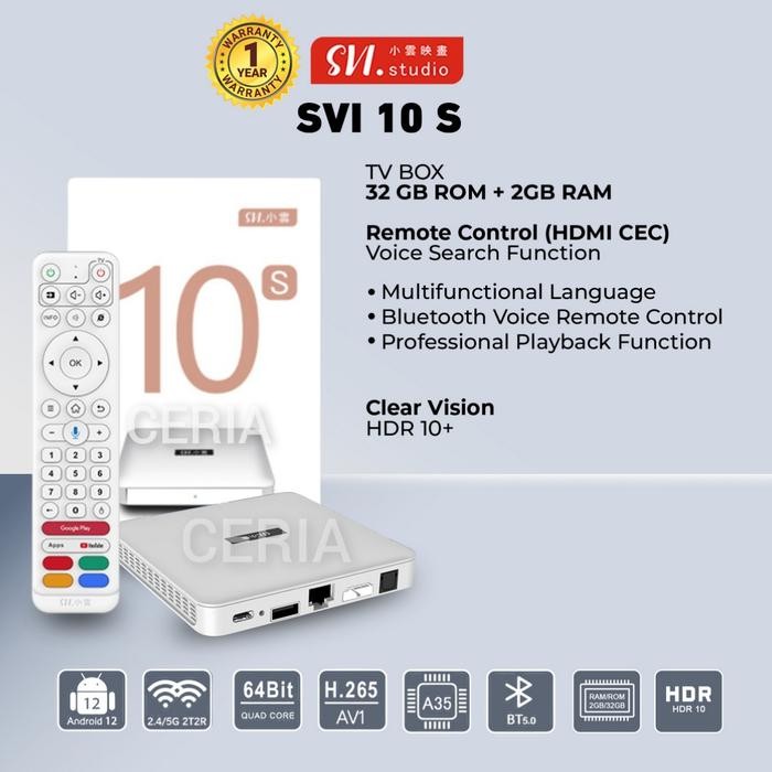 Tv Box Terbaru Svi Cloud 10s Android 12 Ram 2GB Rom 32Gb Adaptor Tab C