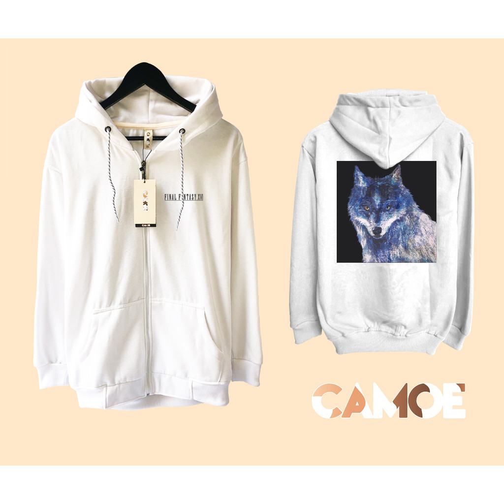 Jaket Hoodie Zipper Gaming Final Fantasy XVI Frost Wolf Torgal UT