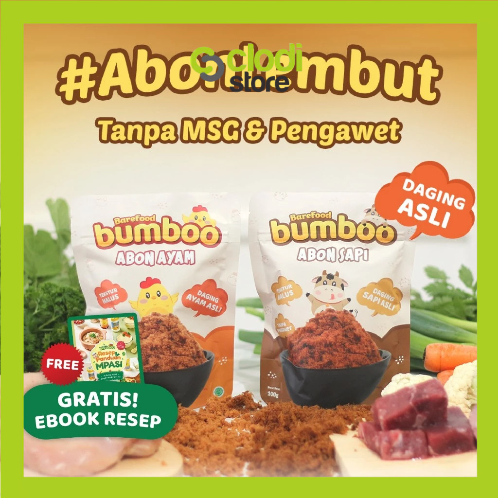 

WHYN!! BUMBOO Abon Asli - Tekstur Lembut MPASI Si Kecil - Sumber Protein - Tanpa MSG - Tanpa