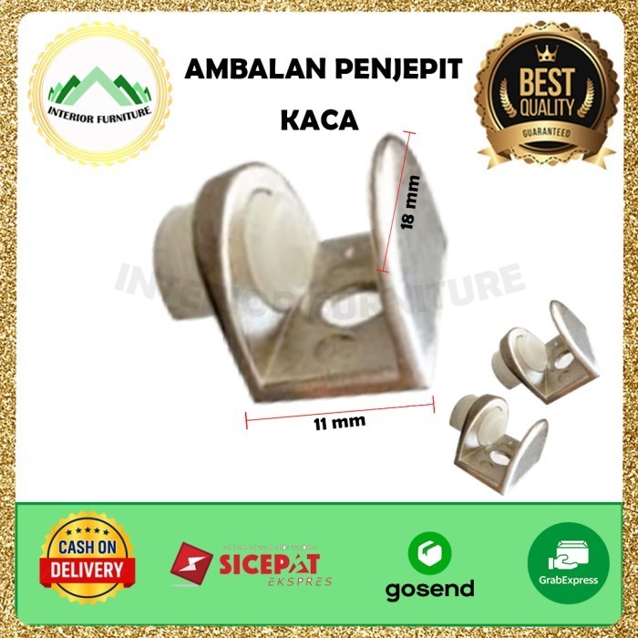 PREMIUM Ambalan Jepit Penahan sekat kaca/ Jepit Ambalan Kaca Chrome
