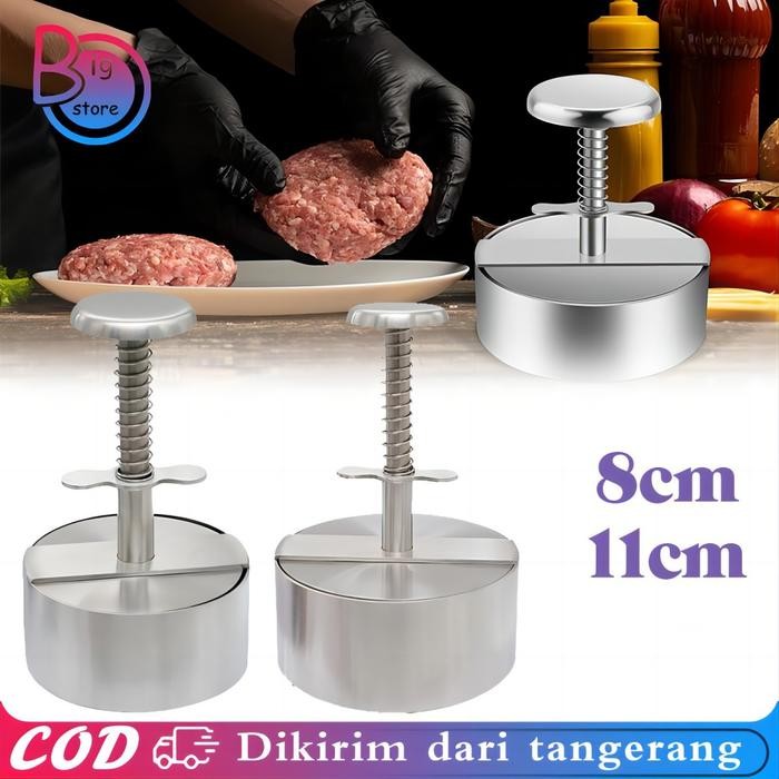 PREMIUM Cetakan Burger Press Stainless Alat Cetak Daging Burger Round Cetakan Beef Burger Burger