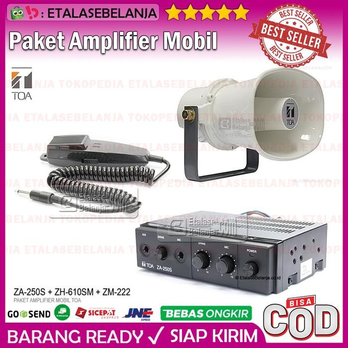 PREMIUM PAKET AUDIO MOBIL - AMPLIFIER MOBIL TOA ( AMPLIFIER + MIC + SPEAKER )