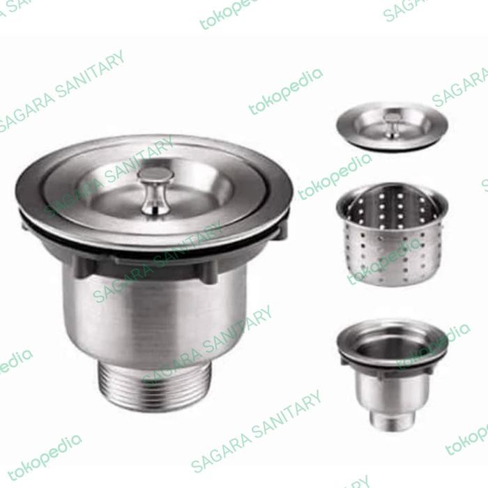 PREMIUM Afur Stainless besar / wastafel cuci piring / saringan pembuangan sink