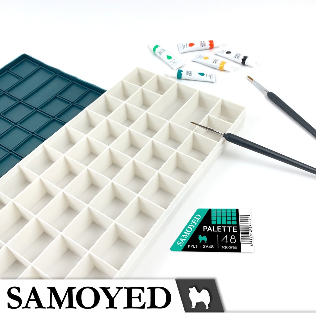 

Palet Lukis / Cat 48 Sekat / Grids / Soft Rubber Lid / Cover Paint / Painting / Painter's Palette /