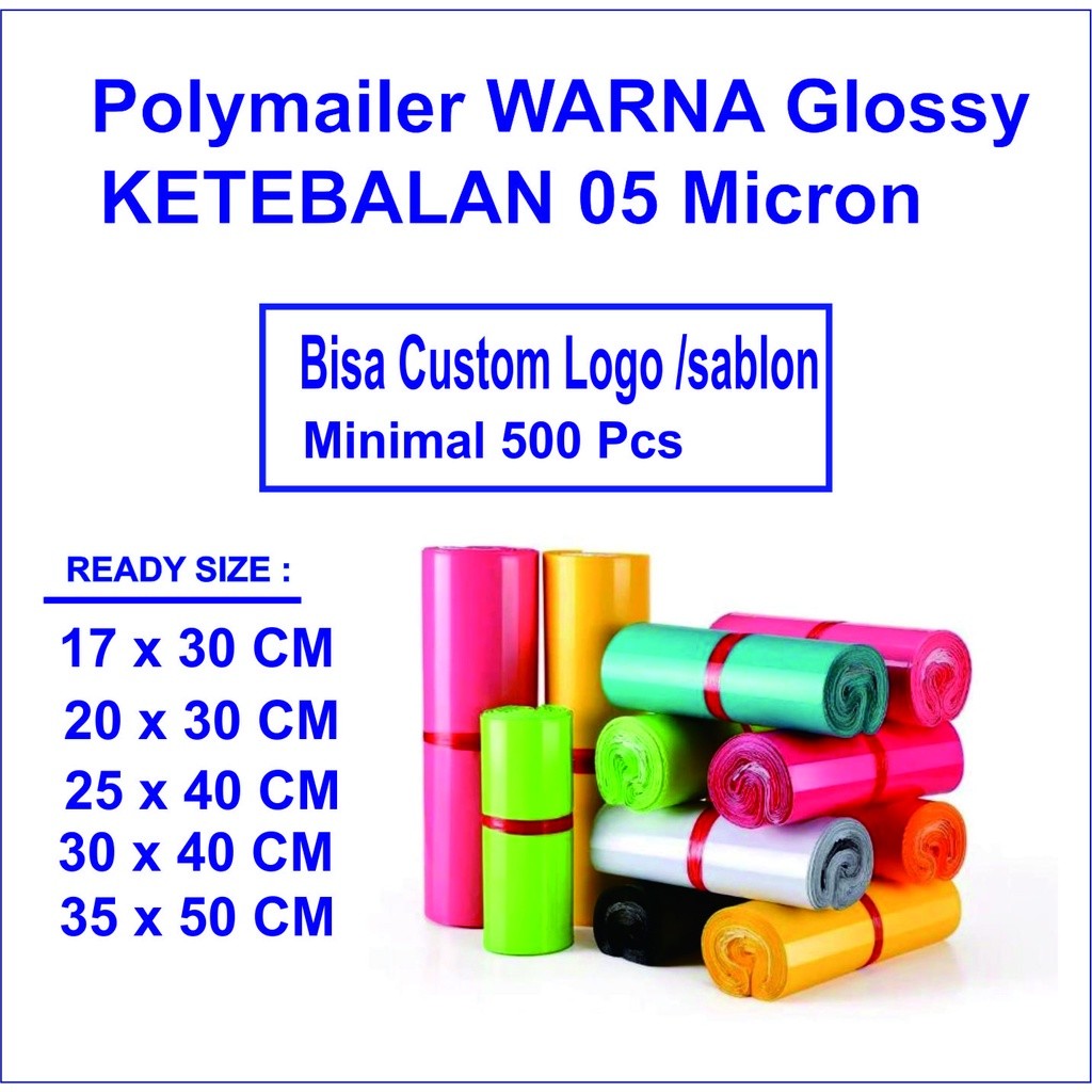 

[ 35x50 isi 50pcs ] Plastik Polymailer Warna Packing Kemasan Olshop