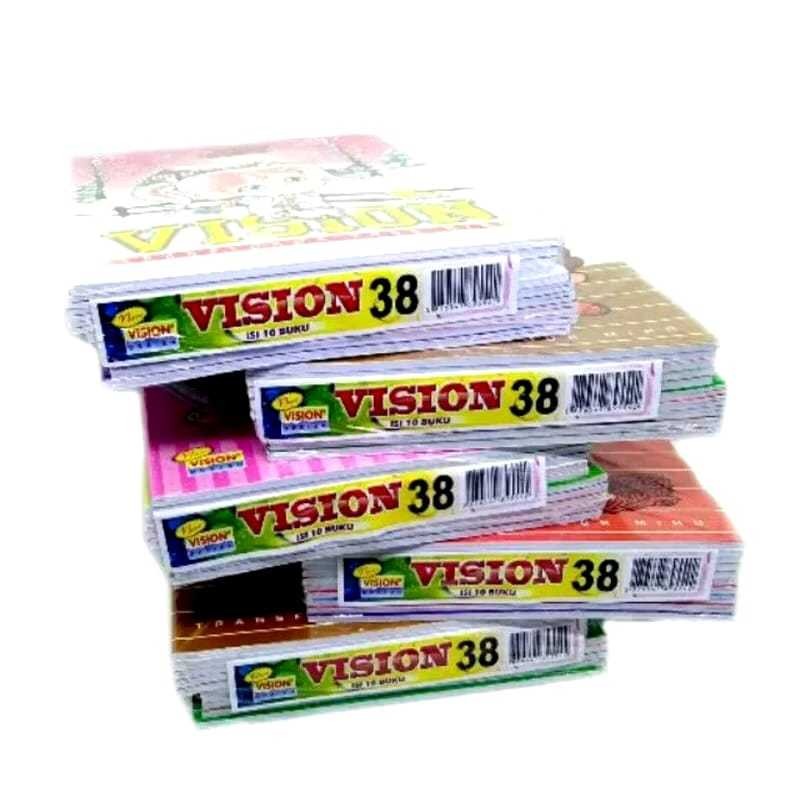 

Buku Tulis VISION 58 dan 38 Lembar 1 Pack isi 10 Buku