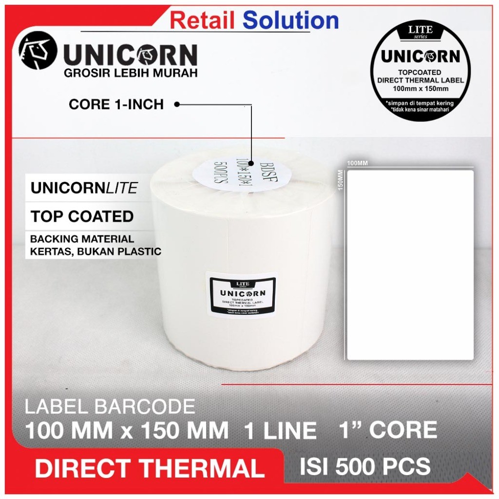 

Label Thermal Resi Stiker 100x150 mm / 100 X 150 Mm / 100x150mm 500Pcs WE!!
