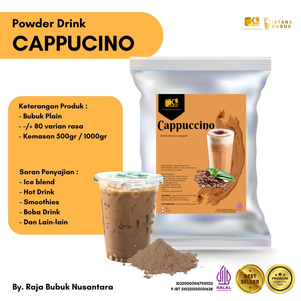 

WHYN!! Bubuk Minuman Cappucino 1Kg, Powder Cappucino 1Kg, Bubuk Rasa Cappucino