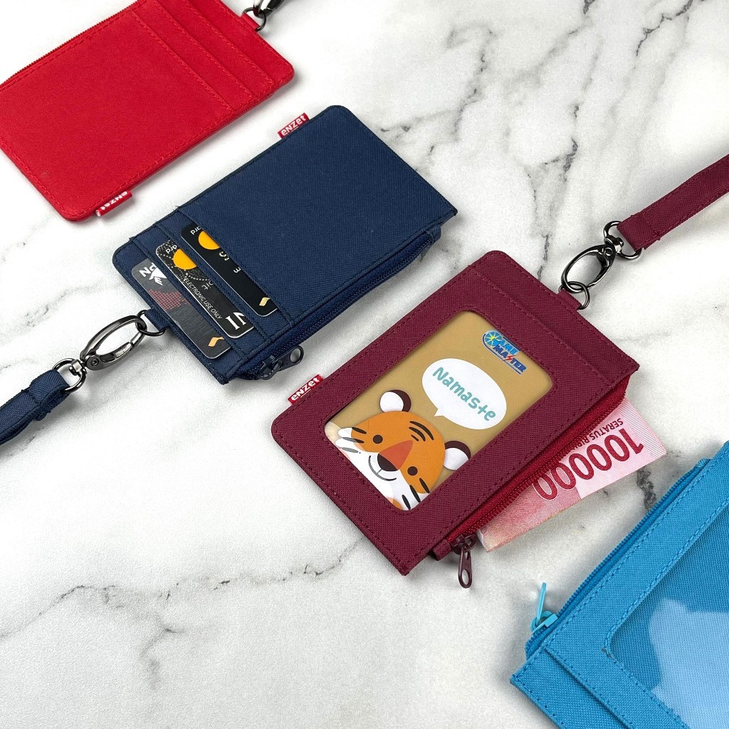 

ID card holder hanging wallet name tag kartu lanyard zipper polos WE!!!