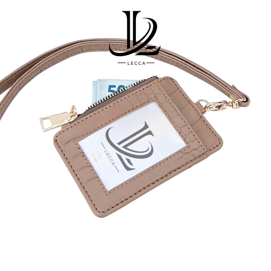

LECCA NAVILA LANYARD ID CARD HOLDER NAME TAG KULIT CROCO DUA SISI BOLAK BALIK WE!!!