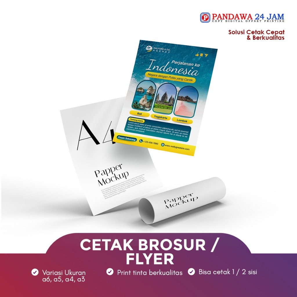 

Cetak Brosur A5 A4 A6 DL 1 Sisi 2 Sisi 1 Rim Full Color WE!!