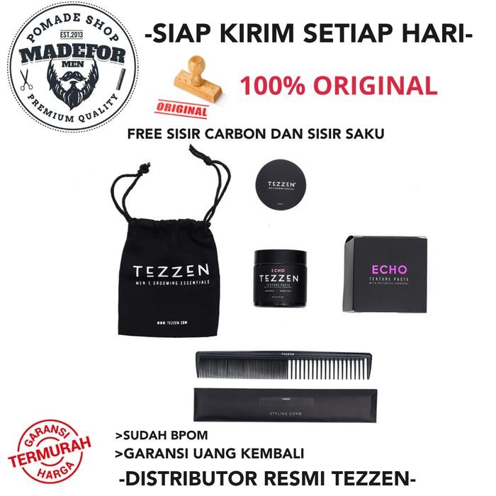 Tezzen Echo Activated Charcoal Texture Paste Tezzen Pomade Echo -Gratisongkir