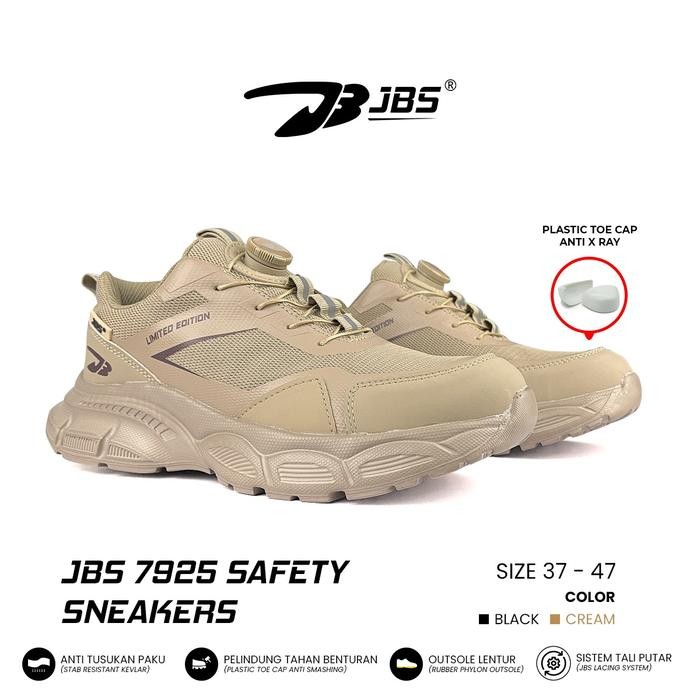 

Terlaris Sepatu Safety Sneakers Jbs 7925 Plastic Toe Cap Tali Putar Ringan Anti Tusukan Benda Tajam
