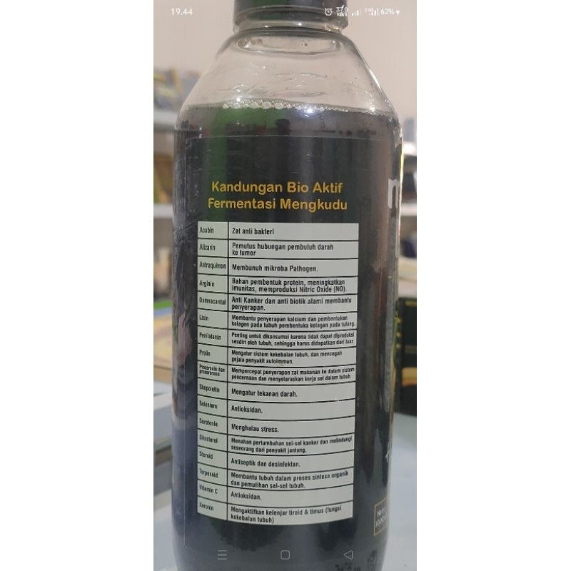 

WHYN!! Mustika Noni Jus Fermentasi Sari Buah Mengkudu/Pace Asli Export Quality 1 Liter Untuk