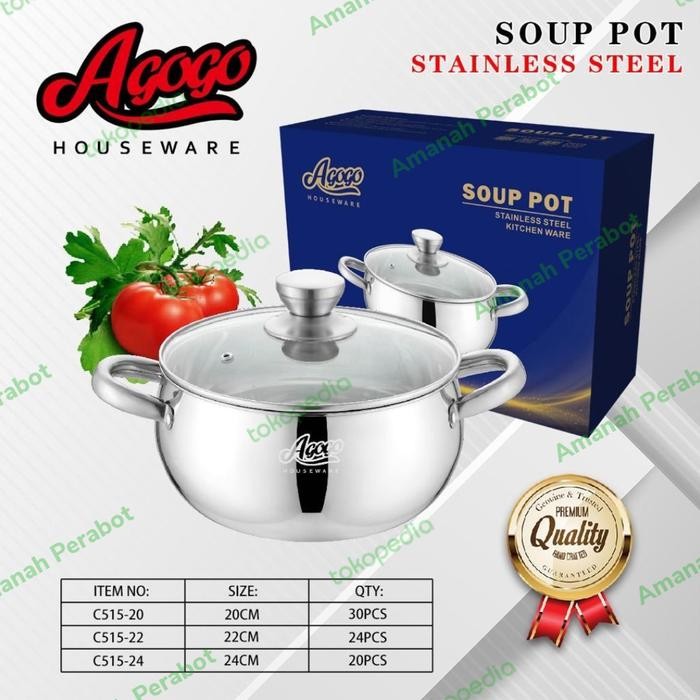 [Agogo]Panci Sup Stainless Steel #Gratisongkir