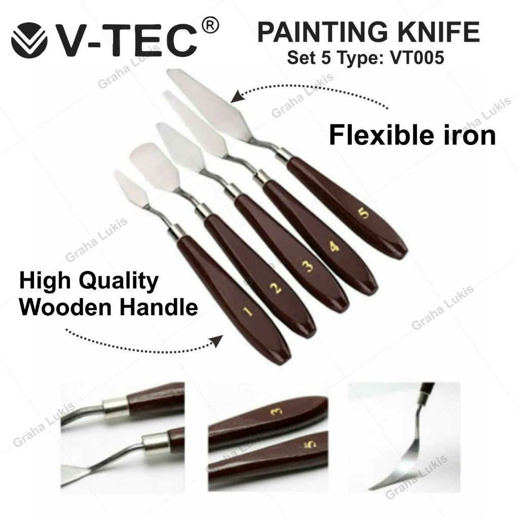 

V-Tec Painting Knives Set 5 / Pisau Palet VT-005 V-Tec Painting Knives