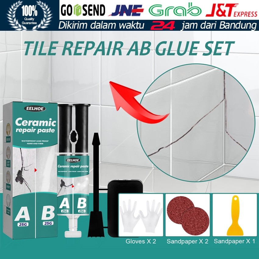 

Tile Repair AB Lem Set Retak Repair Agent Perekat Keramik Porselen Putih Set WE!!!