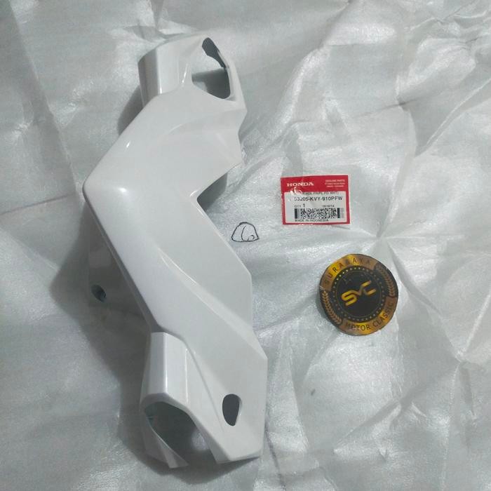 COVER BATOK DEPAN BEAT KARBU PUTIH ORI AHM 53205-KVY-910PFW