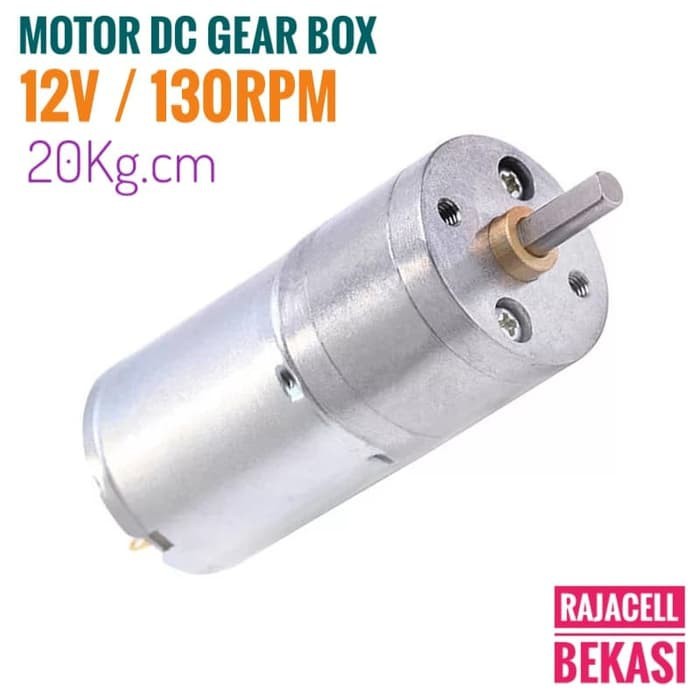 Motor DC Gearbox 12V 130Rpm Gear Box High Torque 20Kgcm Shaft 4mm