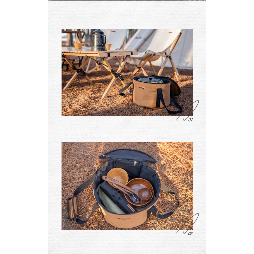 Naturehike Storage Bag Canvas Bulat Nh20Pj129 Tas Peralatan Camping