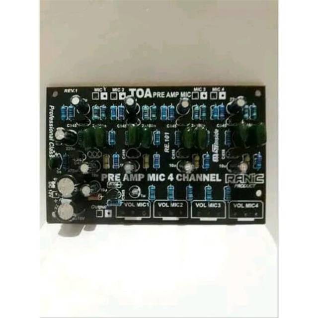 Kit penguat mic pre amp mic mixer 4 channel model toa ( 265 )