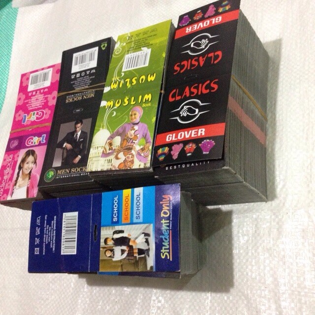 

Label / Dus untuk kemasan/packing kaos kaki isi 500gr