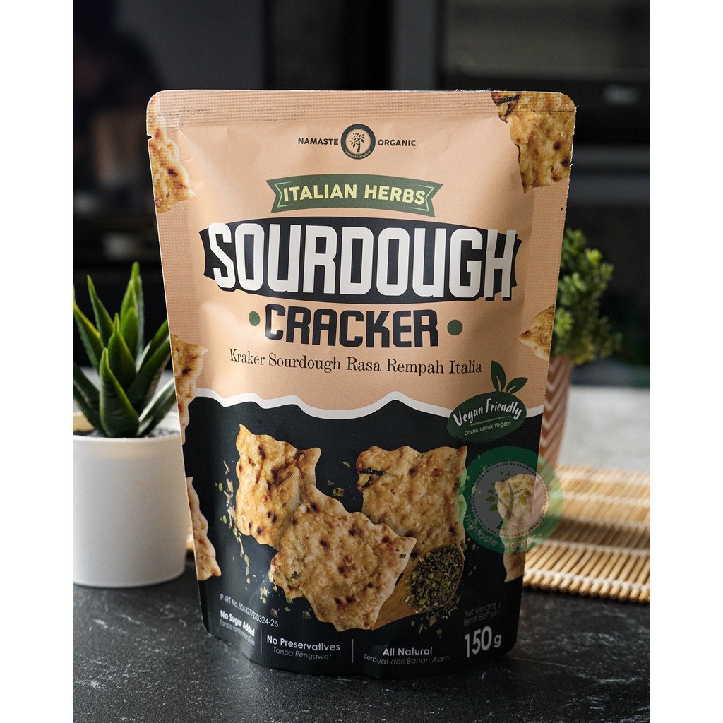 

SOURDOUGH CRACKER VEGAN FRIENDLY - ITALIAN HERBS 150GR WE!!
