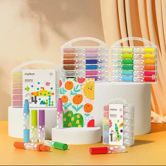 

Big Boss - Mideer Washable Round Tip Marker Spidol Anak Drawing Menggambar