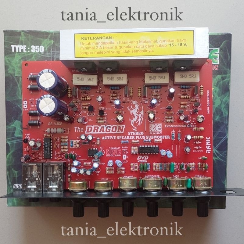 KIT AKTIF SPEAKER DRAGON MIC ECHO SUBWOOFER