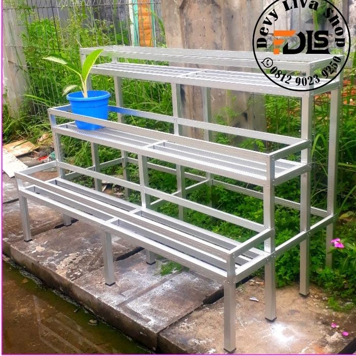 Rak Pot bunga susun 3 panjang 1,5 meter