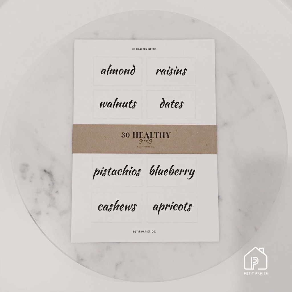 

PAPIER HOME 30pcs Healthy Seeds Kitchen Label Aesthetic -Sticker Label Bumbu Dapur Pantry (Bahasa